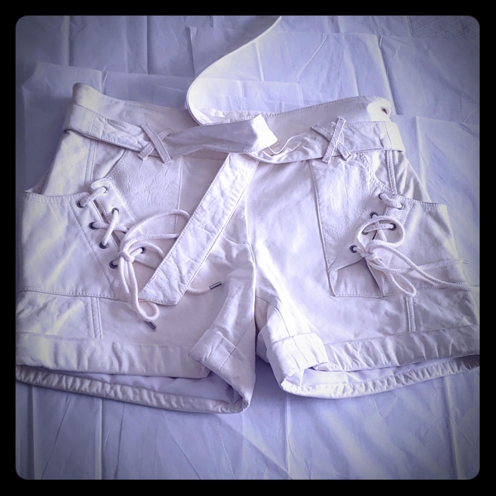 Rebecca Minkoff NEW Shorts Leather LaceUp Sexy ๐HP๐ - Picture 3 of 16